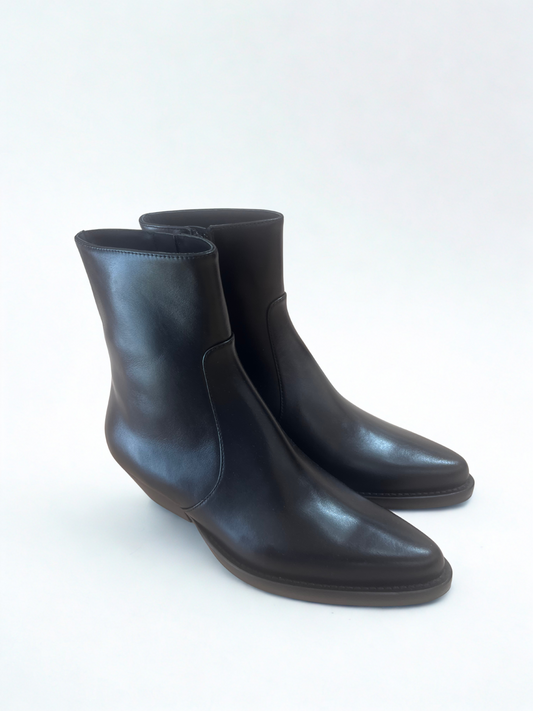 Stivaletto Texano Nero in Pelle / Anna f