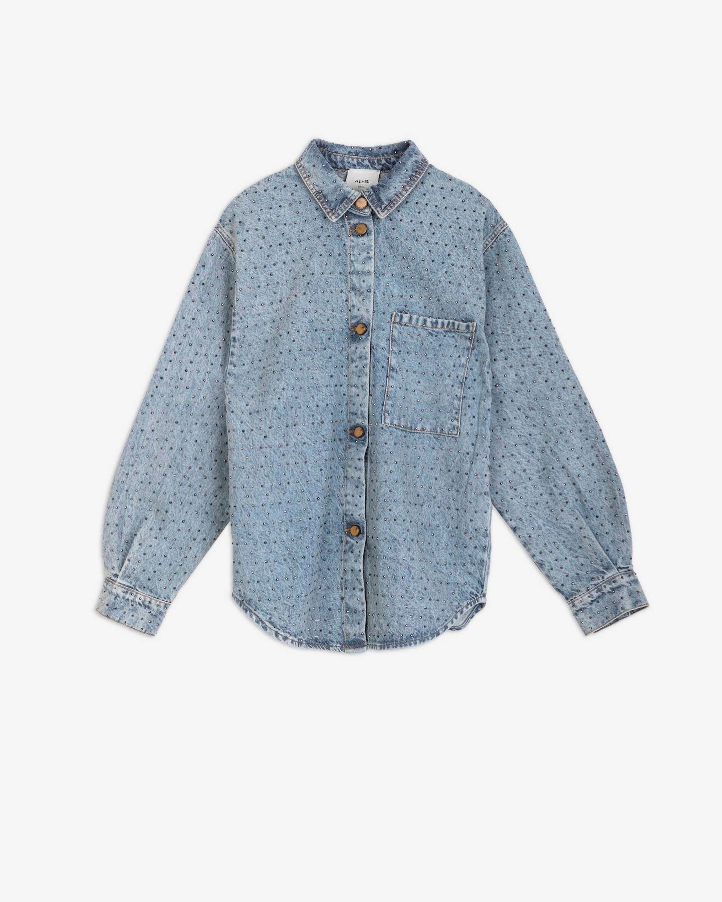 Camicia in denim con strass
