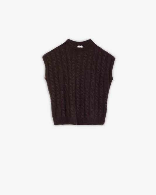 Gilet a trecce in Mohair