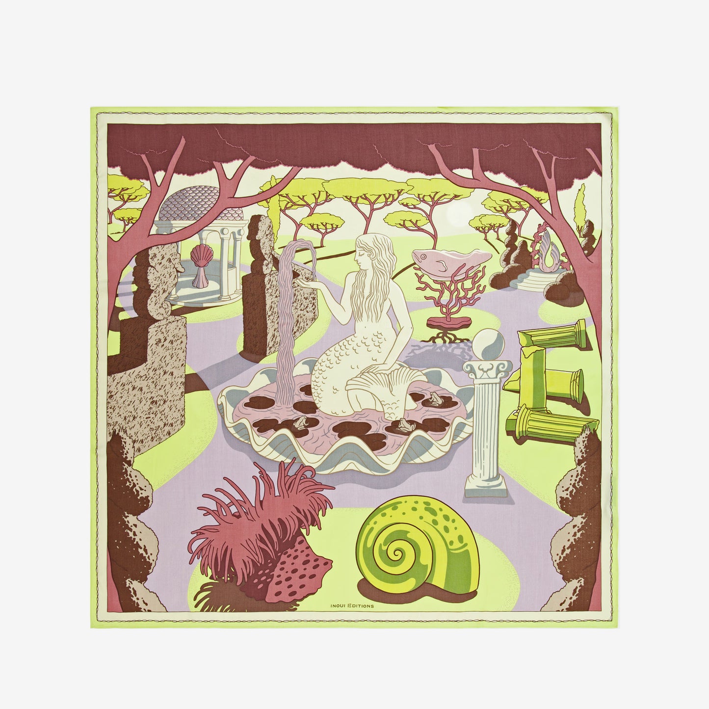 Foulard quadrato Carré 100 Jardin / Inoui Editions